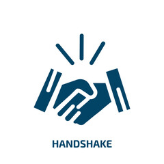 Aufkleber - handshake vector icon. handshake, cooperation, hand filled icons from flat concept. Isolated black glyph icon, vector illustration symbol element for web design and mobile apps