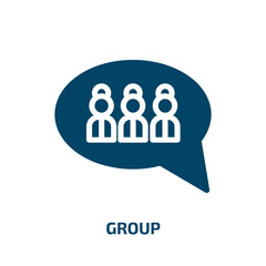 Poster - group vector icon. group, team, teamwork filled icons from flat concept. Isolated black glyph icon, vector illustration symbol element for web design and mobile apps