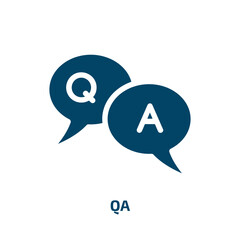 Poster - qa vector icon. qa, answer, communication filled icons from flat learning concept. Isolated black glyph icon, vector illustration symbol element for web design and mobile apps