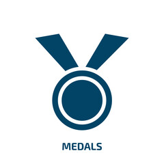 Poster - medals vector icon. medals, medal, award filled icons from flat learning concept. Isolated black glyph icon, vector illustration symbol element for web design and mobile apps
