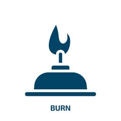 Poster - burn vector icon. burn, fire, flame filled icons from flat science concept. Isolated black glyph icon, vector illustration symbol element for web design and mobile apps