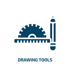Poster - drawing tools vector icon. drawing tools, brush, tool filled icons from flat back to school concept. Isolated black glyph icon, vector illustration symbol element for web design and mobile apps