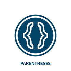 Poster - parentheses vector icon. parentheses, letter, decoration filled icons from flat math symbols concept. Isolated black glyph icon, vector illustration symbol element for web design and mobile apps