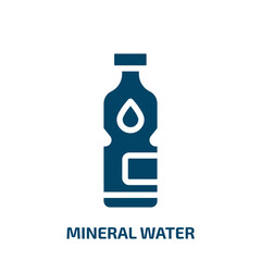 Poster - mineral water vector icon. mineral water, mineral, water filled icons from flat health concept. Isolated black glyph icon, vector illustration symbol element for web design and mobile apps