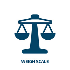 Poster - weigh scale vector icon. weigh scale, scale, balance filled icons from flat medical concept. Isolated black glyph icon, vector illustration symbol element for web design and mobile apps