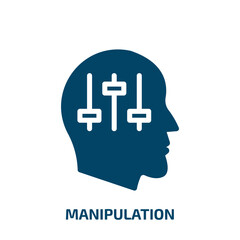Poster - manipulation vector icon. manipulation, human, person filled icons from flat psychology concept. Isolated black glyph icon, vector illustration symbol element for web design and mobile apps
