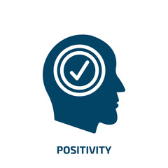 Poster - positivity vector icon. positivity, positive, business filled icons from flat psychology concept. Isolated black glyph icon, vector illustration symbol element for web design and mobile apps