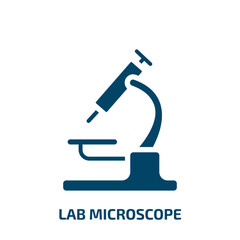 Poster - lab microscope vector icon. lab microscope, microscope, lab filled icons from flat health concept. Isolated black glyph icon, vector illustration symbol element for web design and mobile apps