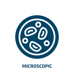Poster - microscopic vector icon. microscopic, biology, medical filled icons from flat blood donation concept. Isolated black glyph icon, vector illustration symbol element for web design and mobile apps