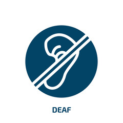 Poster - deaf vector icon. deaf, sound, listen filled icons from flat disabled people concept. Isolated black glyph icon, vector illustration symbol element for web design and mobile apps