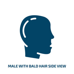 Poster - male with bald hair side view vector icon. male with bald hair side view, profile, male filled icons from flat body parts concept. Isolated black glyph icon, vector illustration symbol element for web