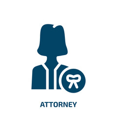 Poster - attorney vector icon. attorney, legal, justice filled icons from flat law and justice concept. Isolated black glyph icon, vector illustration symbol element for web design and mobile apps