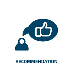 Poster - recommendation vector icon. recommendation, business, good filled icons from flat marketing management concept. Isolated black glyph icon, vector illustration symbol element for web design and mobile