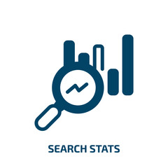 Poster - search stats vector icon. search stats, computer, search filled icons from flat business and charts concept. Isolated black glyph icon, vector illustration symbol element for web design and mobile