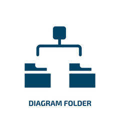 Poster - diagram folder vector icon. diagram folder, business, diagram filled icons from flat business and charts concept. Isolated black glyph icon, vector illustration symbol element for web design and