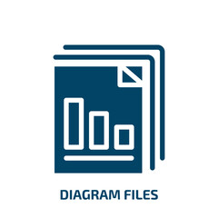 Poster - diagram files vector icon. diagram files, diagram, file filled icons from flat business and charts concept. Isolated black glyph icon, vector illustration symbol element for web design and mobile apps