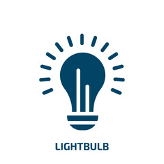 Poster - lightbulb vector icon. lightbulb, energy, power filled icons from flat business pack concept. Isolated black glyph icon, vector illustration symbol element for web design and mobile apps