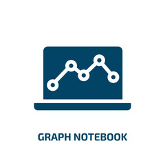 Poster - graph notebook vector icon. graph notebook, notebook, graph filled icons from flat business and charts concept. Isolated black glyph icon, vector illustration symbol element for web design and mobile