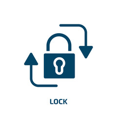 Poster - lock vector icon. lock, business, arrow filled icons from flat business pack concept. Isolated black glyph icon, vector illustration symbol element for web design and mobile apps