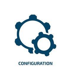 Poster - configuration vector icon. configuration, gear, technology filled icons from flat business pack concept. Isolated black glyph icon, vector illustration symbol element for web design and mobile apps