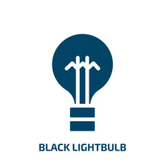 Poster - black lightbulb vector icon. black lightbulb, bulb, light filled icons from flat business pack concept. Isolated black glyph icon, vector illustration symbol element for web design and mobile apps