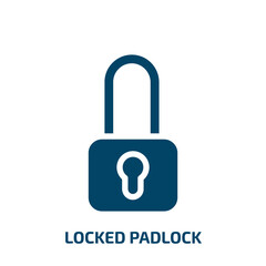 Poster - locked padlock vector icon. locked padlock, padlock, security filled icons from flat business pack concept. Isolated black glyph icon, vector illustration symbol element for web design and mobile apps