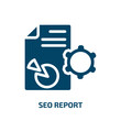 © VectorStockDesign - seo report vector icon. seo report, seo, business filled icons from flat marketing and seo concept. Isolated black glyph icon, vector illustration symbol element for web design and mobile apps