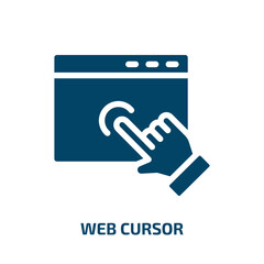 Aufkleber - web cursor vector icon. web cursor, internet, cursor filled icons from flat multimedia marketing concept. Isolated black glyph icon, vector illustration symbol element for web design and mobile apps