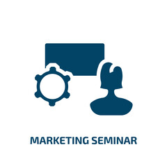 Poster - marketing seminar vector icon. marketing seminar, seminar, management filled icons from flat marketing and seo concept. Isolated black glyph icon, vector illustration symbol element for web design and