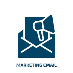 Aufkleber - marketing email vector icon. marketing email, email, business filled icons from flat marketing and seo concept. Isolated black glyph icon, vector illustration symbol element for web design and mobile