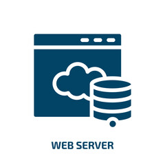 Poster - web server vector icon. web server, internet, server filled icons from flat marketing and seo concept. Isolated black glyph icon, vector illustration symbol element for web design and mobile apps