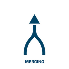 Poster - merging vector icon. merging, connection, business filled icons from flat statistic collection concept. Isolated black glyph icon, vector illustration symbol element for web design and mobile apps