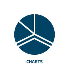 Poster - charts vector icon. charts, business, chart filled icons from flat digital marketing concept. Isolated black glyph icon, vector illustration symbol element for web design and mobile apps