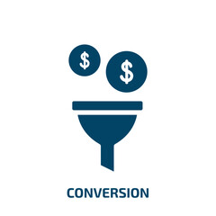 Poster - conversion vector icon. conversion, communication, conversation filled icons from flat seo and online marketing concept. Isolated black glyph icon, vector illustration symbol element for web design