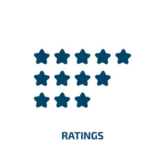 Poster - ratings vector icon. ratings, business, rating filled icons from flat customer service concept. Isolated black glyph icon, vector illustration symbol element for web design and mobile apps
