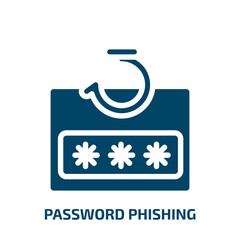Poster - password phishing vector icon. password phishing, password, internet filled icons from flat general concept. Isolated black glyph icon, vector illustration symbol element for web design and mobile