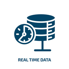 Poster - real time data vector icon. real time data, data, real filled icons from flat general concept. Isolated black glyph icon, vector illustration symbol element for web design and mobile apps