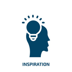 Poster - inspiration vector icon. inspiration, business, idea filled icons from flat general concept. Isolated black glyph icon, vector illustration symbol element for web design and mobile apps