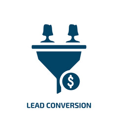 Poster - lead conversion vector icon. lead conversion, marketing, funnel filled icons from flat general concept. Isolated black glyph icon, vector illustration symbol element for web design and mobile apps