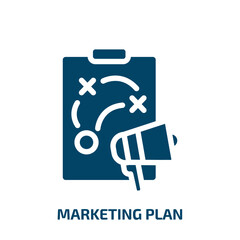 Poster - marketing plan vector icon. marketing plan, business, market filled icons from flat general concept. Isolated black glyph icon, vector illustration symbol element for web design and mobile apps