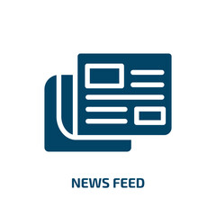Poster - news feed vector icon. news feed, news, feed filled icons from flat general concept. Isolated black glyph icon, vector illustration symbol element for web design and mobile apps