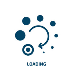 Poster - loading vector icon. loading, upload, download filled icons from flat ui concept. Isolated black glyph icon, vector illustration symbol element for web design and mobile apps