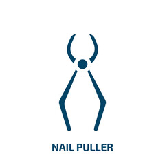 Poster - nail puller vector icon. nail puller, renovation, hammer filled icons from flat general concept. Isolated black glyph icon, vector illustration symbol element for web design and mobile apps