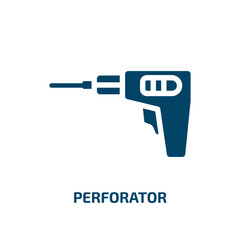 Poster - perforator vector icon. perforator, work, technology filled icons from flat general concept. Isolated black glyph icon, vector illustration symbol element for web design and mobile apps