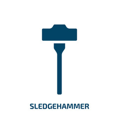 Poster - sledgehammer vector icon. sledgehammer, repair, hammer filled icons from flat general concept. Isolated black glyph icon, vector illustration symbol element for web design and mobile apps