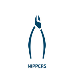Poster - nippers vector icon. nippers, pliers, hand filled icons from flat general concept. Isolated black glyph icon, vector illustration symbol element for web design and mobile apps