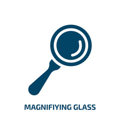 Poster - magnifiying glass vector icon. magnifiying glass, magnifying, glass filled icons from flat general concept. Isolated black glyph icon, vector illustration symbol element for web design and mobile apps