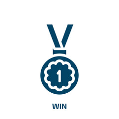 Poster - win vector icon. win, prize, award filled icons from flat general concept. Isolated black glyph icon, vector illustration symbol element for web design and mobile apps