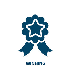 Poster - winning vector icon. winning, prize, award filled icons from flat general concept. Isolated black glyph icon, vector illustration symbol element for web design and mobile apps