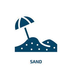 Poster - sand vector icon. sand, tourism, sea filled icons from flat general concept. Isolated black glyph icon, vector illustration symbol element for web design and mobile apps